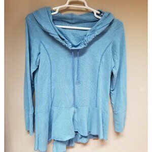 Lur. Fashion for Change Women's Medium Hoodie Sweatshirt Blue Striped Jacket